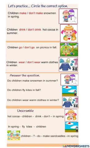 The seasons of the year.