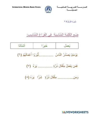 سورة الزلزلة٢