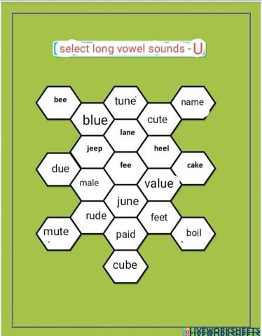 Long vowel sounds -u