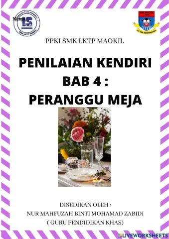 Penilaian kendiri bab 3 asas masakan kssmpk tingkatan 1