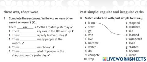 Past Tense : Affirmative and Negative