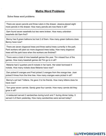 Maths Word Problems