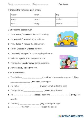 Past simple (regular verbs) WS 4