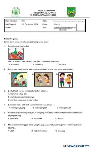 Penilaian Harian I PAI