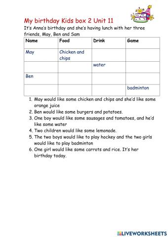 My birthday. Kids box 2. Unit 11