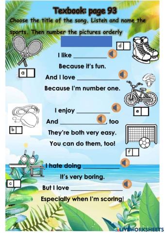 Year 4: Sing a Song (Sports)