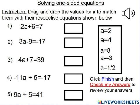 Solving One-Sided Quations