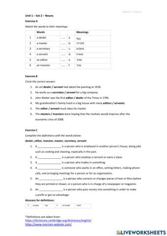 Band 2 (Core 2) - Unit 1 - Set 2