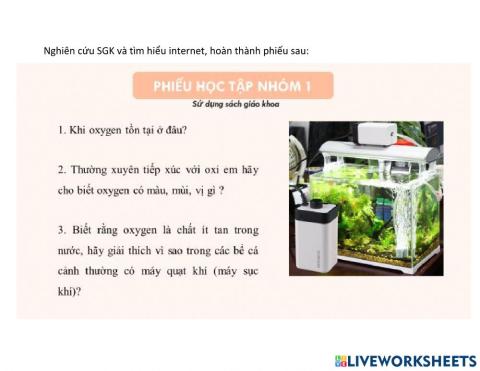 KHTN 6- Bài 7: Oxi- nhóm 1