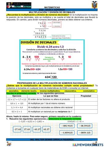 M08W18 Multiplicación y división de decimales