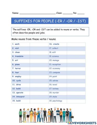 Suffixes for People