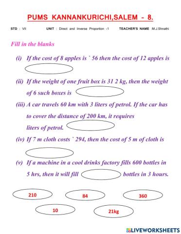 Direct and inverse proportion-1