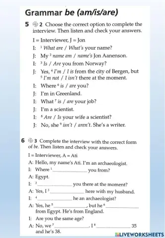 Verb to be all forms