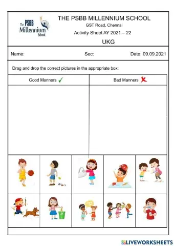 Activity Sheet (Manners)