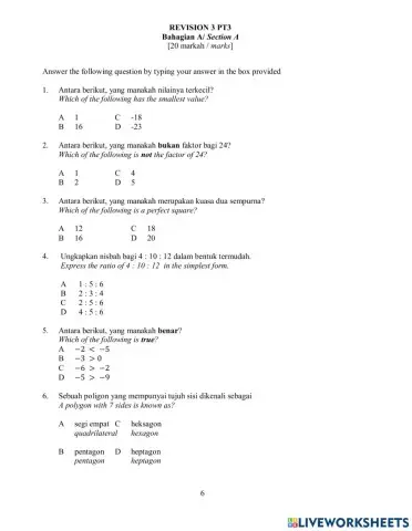 Revision form 1 to form 3