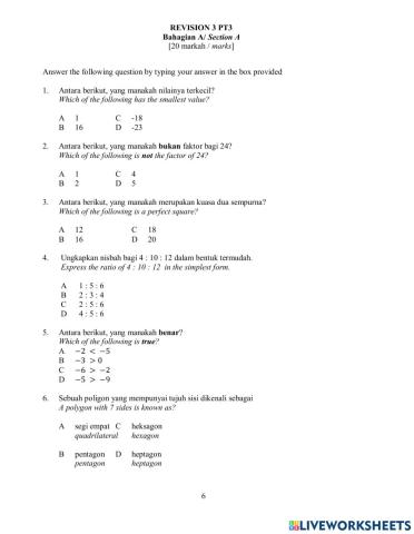 Revision form 1 to form 3