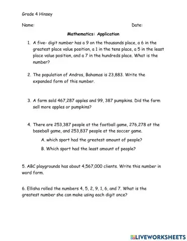 Place Value Application