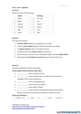 Band 2 (Core 2) - Unit 2 - Set 4