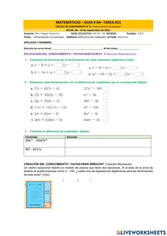 Diferencia de Cuadrados