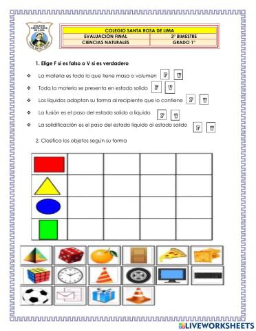 Evaluacion estados de la materia