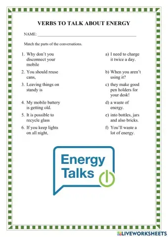 Verbs to talk about energy