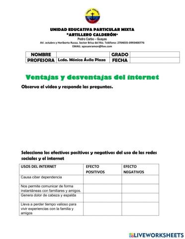 Ventajas y desventajas de las redes sociales y el internet