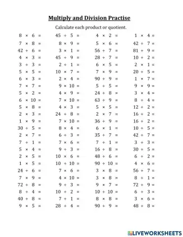 Multiplication and Division