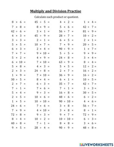 Multiplication and Division