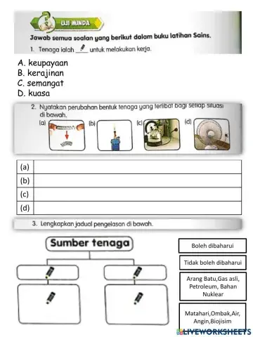 Sains tahun 4 tenaga