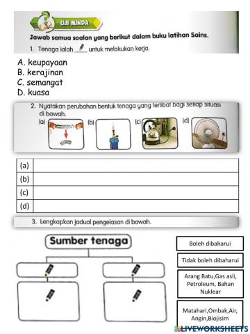 Sains tahun 4 tenaga