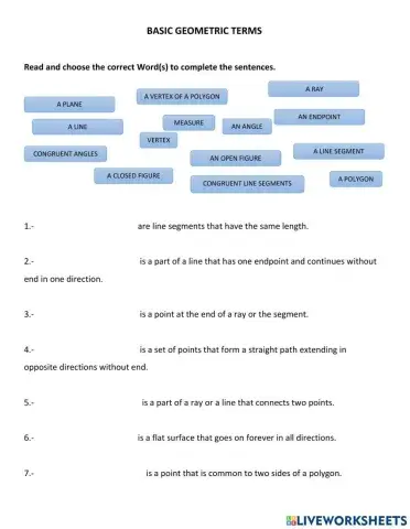 Basic Geometric Terms