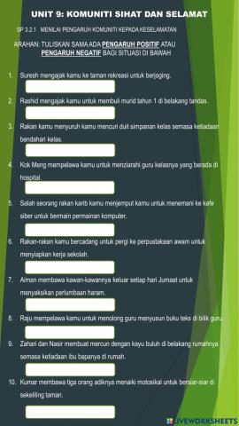 Unit 9: komuniti sihat dan selamat