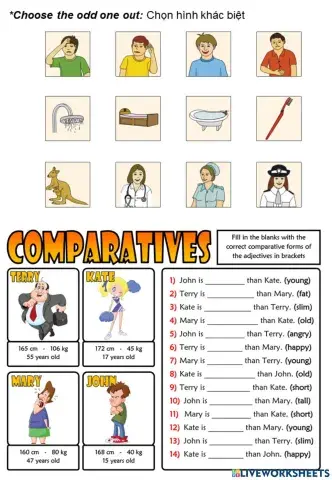 Odd one out + Comparative short adj