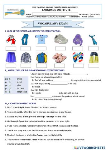Elem-round up-vocabulary exam-module7-book1