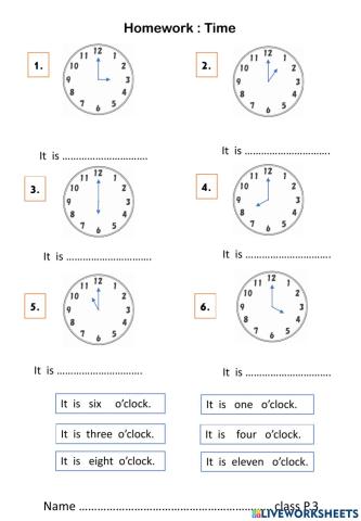 ็Homework:Time
