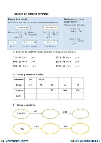 División de números naturales