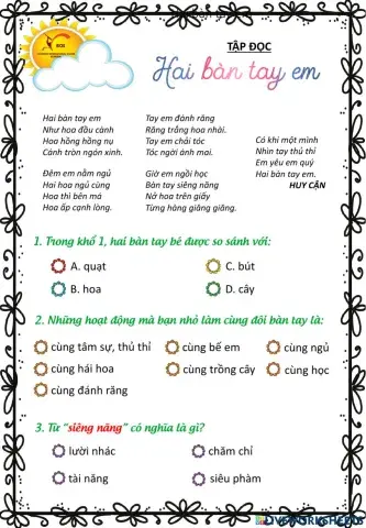Tập đọc Hai bàn tay em
