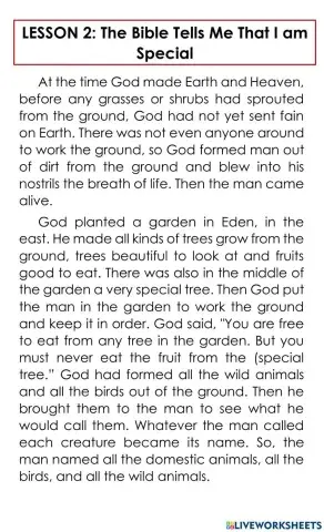 The Bible tells me That i am special