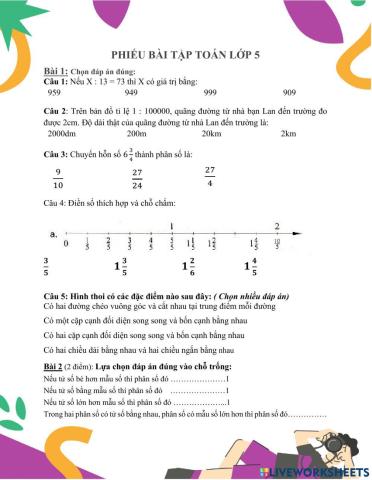 bài tập toán lớp 5-1