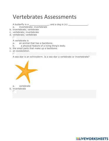 Vertebrates and invertebrates