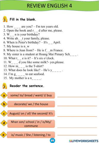 Review english 4