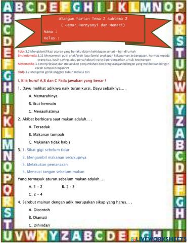 Ulangan harian tema 2 st 2