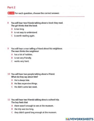 B1-Listening test part 2