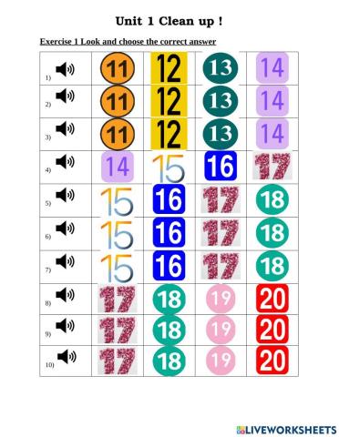 G3 unit 1 number 11-20