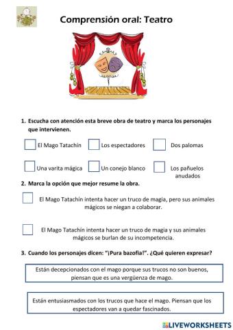 Comprensión Oral: Teatro