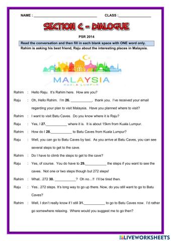 Section C Dialogue PSR 2014