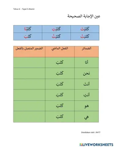 Bahasa arab tahun 6 tajuk 5 dhomir