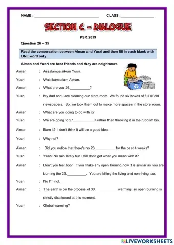 Section C Dialogue PSR 2019