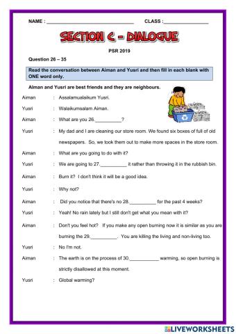 Section C Dialogue PSR 2019