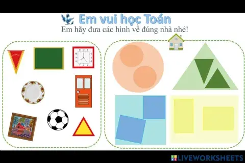 PBT hình vuông, hình tròn, hình tam giác, hình chữ nhật.